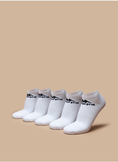 Buy Logo Detail Ankle Length Sports Socks - Set of 5 in UAE