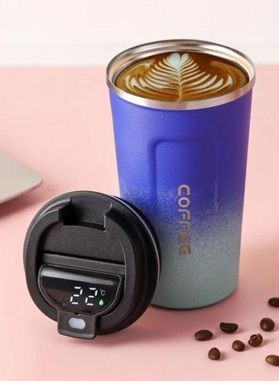 Buy 304 Stainless Steel Coffee Cup Led Temperature Display Double-layer Vacuum Insulation Cup Portable Car Tea Cup in UAE
