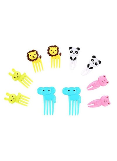 Buy 10-Piece Animal Food Fruit Forks for Kids Lunch Box Fruit Picks Mini Cute Cartoon Toothpick Plastic Sticks Bento Box Decor for Children Party Supplies in Saudi Arabia