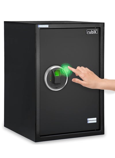 اشتري Biometric Fingerprint Safe Box Large with Keys, Fire Resistant Safety Locker for Home Office (RB50F, 50x35x31cm) Black في الامارات