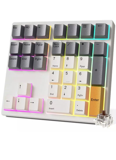 Buy MF34 Mechanical Number Pad, 34 Key Brown Switch Hot Swappable Numpad Wired USB C Numeric Keypad with PBT Keycaps RGB Backlit Keypad for Laptop, MacBook,PC Desktop Support QMK/VIA Macro Button(RGB) in Egypt