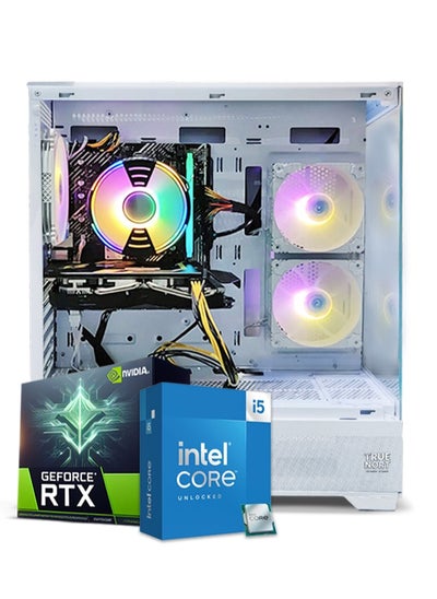 Buy True Nort Gaming PC, Intel Core i5-13400F, RTX 3060, 16GB RAM, 512GB SSD, 1TB HDD, Air Cooler 120MM, 650W PSU, Window 11 Pro, White Case in UAE