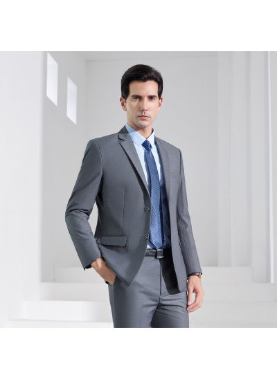 اشتري Mens and womens professional suit jacket Qiji suit double buckle suit bank business company autumn and winter formal wear overalls Gray في الامارات