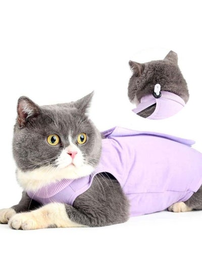 Buy Cat Professional Recovery Suit Surgical Shirt for Abdominal Wounds Bandages Cone E-Collar Alternative Cats After Surgery Medical Suit Soft Pets Clothing Indoor in Saudi Arabia