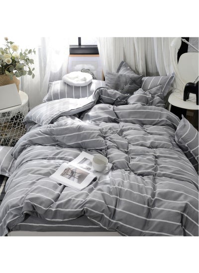 Buy 4 Piece Duvet Cover Set, Ultra Soft Microfiber Comforter Cover Set with Zipper Closur, Cotton Bedding Set with 2 Pillow Cases(200x230cm) in Saudi Arabia