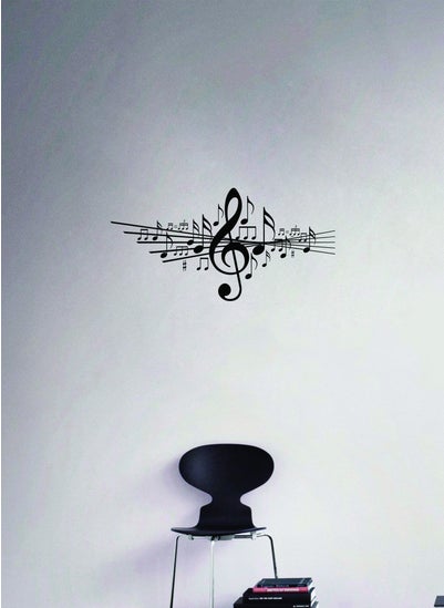 اشتري Musical Notes Design  Wall Decal - Wall Arts Home Décor - Wall Sticker, 90x46 cm by Spoil Your Wall في الامارات