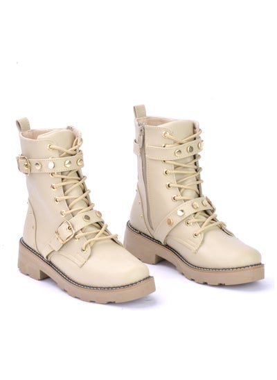 اشتري Leather boots with zipper and buckle sh-2 في مصر