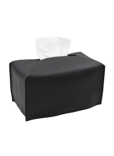 اشتري Arabest Tissue Box Cover,Decorative PU Leather Tissue Box Holder,Modern Square Tissue Box Organizer for Bathroom Vanity Countertop,Night Stand,Bedroom Dresser,Office Desk,Car (Black) في السعودية