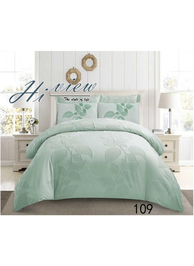 اشتري COMFY KING SIZE LUXURIOUS COTTON EMBROIDERED COMFORTER SET 6PC GREEN في الامارات