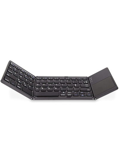 Buy eWINNER Three-fold wireless Bluetooth folding mini keyboard with touch pad for tablet mobile phone computer (black) in Egypt