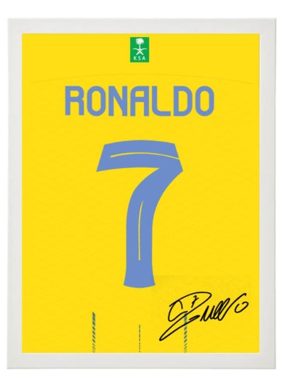 Buy Ronaldo Al Nassr FC Autographed Jersey 2023-24 Poster with Frame 50x40cm in UAE