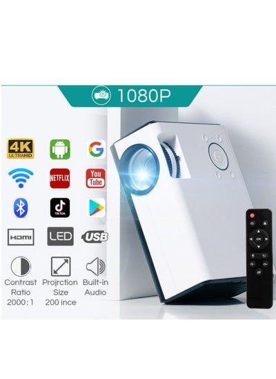 اشتري Portable Projector Wifi Android Full Hd Led 1080p 4000 Lumen في السعودية