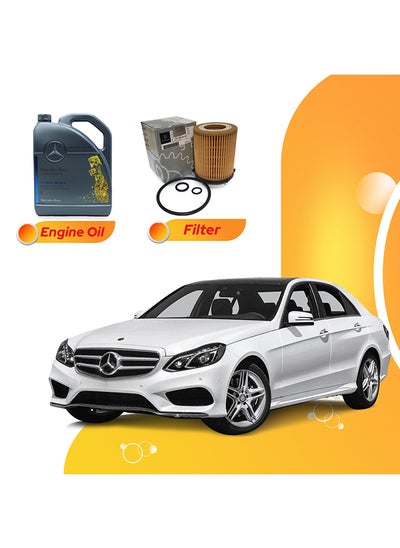 Buy E350 7 Liters 5W40 Mercedes Oil And Original Filter in UAE