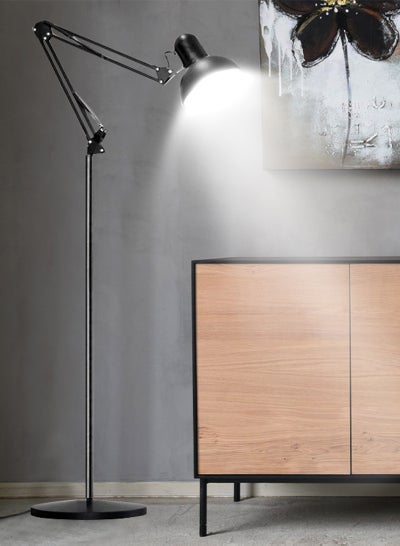 Buy Modern Flexible LED Floor Lamp Creative Multi-angle Adjustable Standing Light Living Room Bedroom Home Atmosphere Decor Standing Lamp With Rotatable Lamp Head Black in UAE
