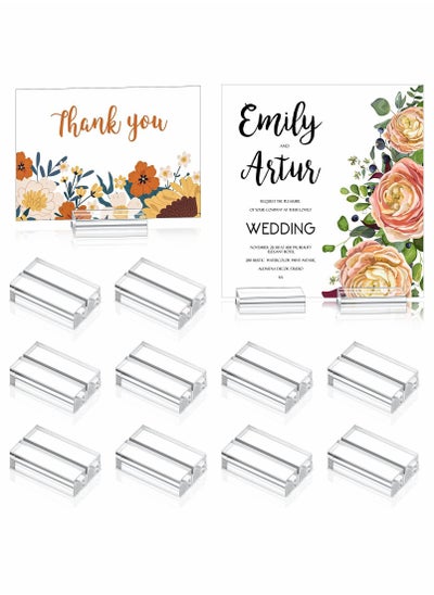 اشتري Clear Acrylic Stands,Place Card Holders Table Number Stands Card Display Stand for Dining Table Shop Office Wedding Photo Painting Business Card Holder(10 Pieces) في السعودية