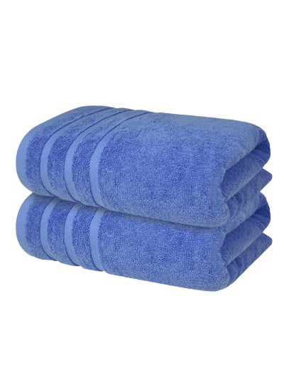 Buy Premium Blue Bath Towels 100% Cotton 70cm x 140cm Pack of 2, Ultra Soft and Highly Absorbent Hotel and Spa Quality Bath Towels for Bathroom by Infinitee Xclusives in UAE