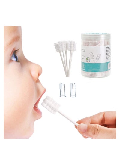 Buy Baby Tongue Cleaner Baby Toothbrush Upgrade Gum Cleaner with Paper Handle for Babies Soft Gauze Toohthbrush Newborn Oral Cleaning Stick Dental Care for 0 to 36 Month Baby in UAE