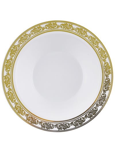 Buy 7" Plastic Luxury Party Plate- PWLP1406| Luxury Party Plates, Premium-Quality, BPA-Free, Foodgrade and Hygienic| Perfect for Large Gathering, Parties, Events, Etc| White with Golden Print in UAE