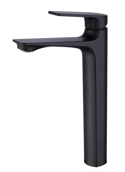 Buy BRIMIX Single Lever Basin Mixer Heavy Duty Wash Basin Faucet Cold & Hot Water Bathroom Faucet Lavatory Vanity Tap Height-Increasing Square (Black) in UAE