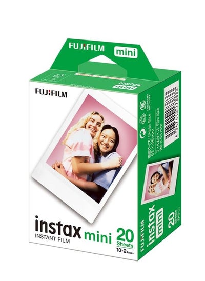 Buy instax mini instant film White Border, 20 shot Pack, suitable for all mini cameras and printers in Egypt