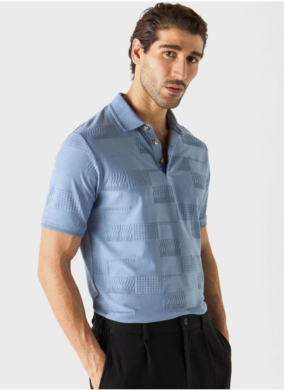 اشتري Textured Polo Shirt في الامارات