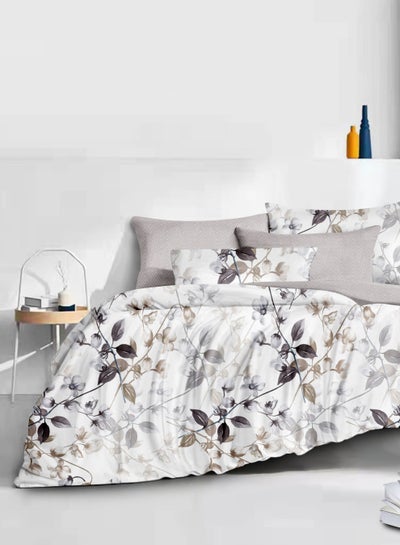 Buy Microfiber Printed Comforter Sets, Fits 160 x 200 cm Queen Size Bed, 4 Pcs, With Soft Filling, Celine Series in Saudi Arabia