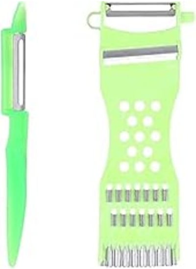 اشتري Plastic potato scrub - assorted colors + Plastic potato peeler - pink في مصر