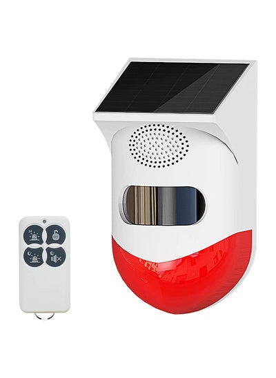 اشتري Security Solar Strobe Alarm Light with Motion Sensor Outdoor Alarm Siren with Remote Controller 120db Sound Light Waterproof for Home,Farm,Yard في السعودية