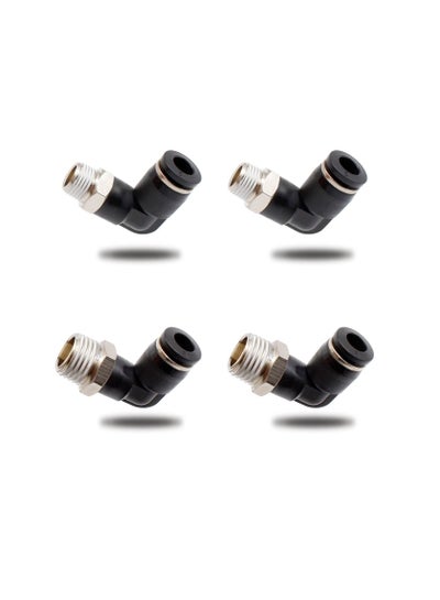 Buy Pneumatic Connectors, Two Different Models of (6MM × 1/4" and 6MM × 1/8") Male Thread Quick Fittings Black Air Fittings Adapter for Trachea and Automation Equipment, Can be Used for DIY Tools (4 Pcs) in UAE
