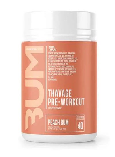 Buy Thavage Pre-Workout Powder 40 Servings Peach in UAE