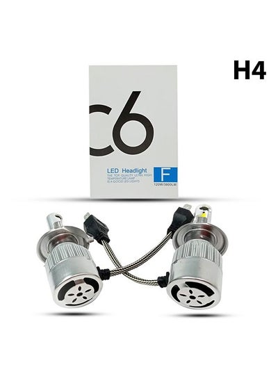 Buy 2-Piece C6 H4 Car LED Headlight Bulb Kit in Saudi Arabia