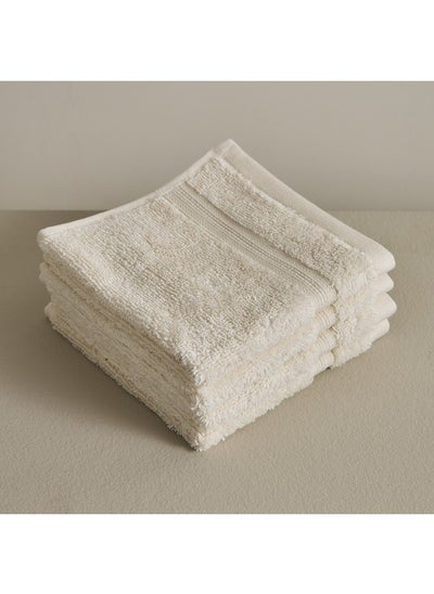 Buy EverEco 4-Piece Cotton Bamboo Face Towel Set 30 x 30 cm in UAE