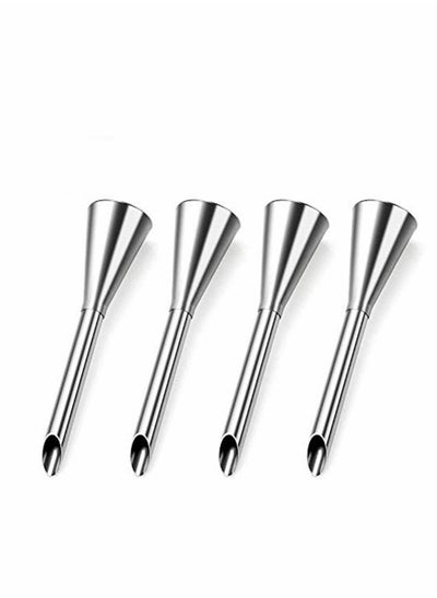 Buy 4Pcs Cream Icing Piping Nozzle Tip Stainless Steel Long Puff Nozzle Tip Decorating Tool in Saudi Arabia