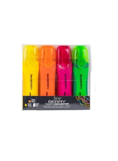 Buy 4 Pcs Berry Highlighter Neon Colours-Multicolour in Egypt