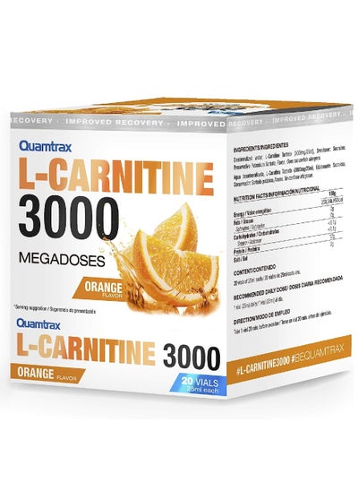 Buy L-Carnitine 3000 Shot Orange Flavor 20 Vials 25ml in UAE