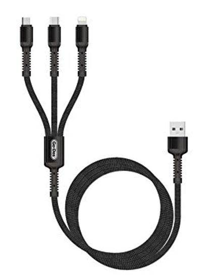 اشتري UC511 3-in-1 Fast Charging Data Cable – Type-C, Micro-USB, and Lightning Connectors في الامارات