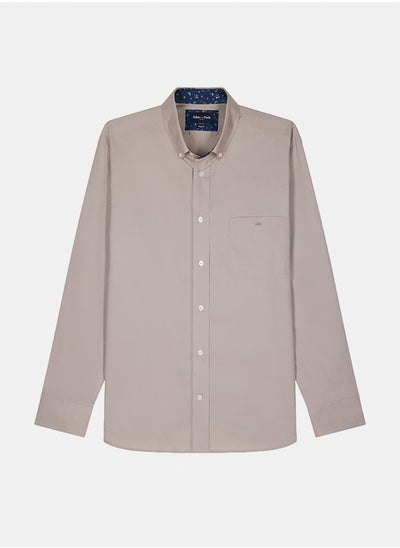 Buy shirt with button-down collar and printed elbow patches in Egypt