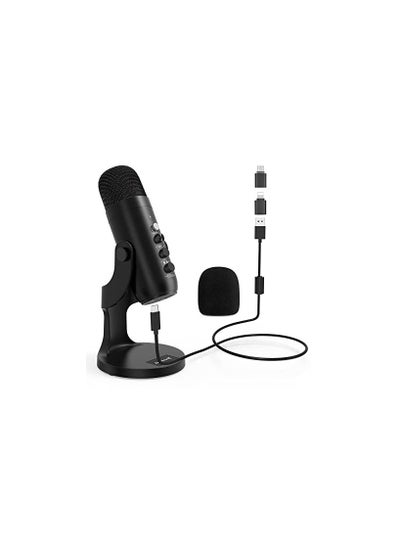 اشتري PW8 Professional Metal Voice Recording Usb Condenser Studio And Podcast Recording Gaming Microphones في الامارات