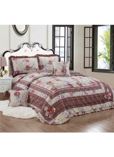 Buy Compressed Colored Comforter Set Single Size 4 Pieces 1 comforter + 1 bed sheet + 1 Pillowcase + 1 cushion case in Saudi Arabia