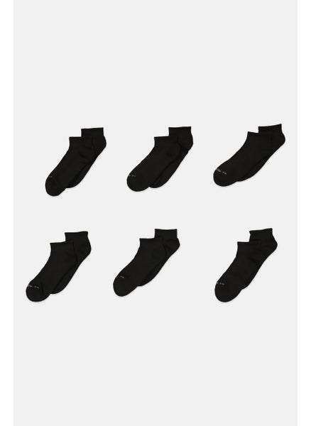 اشتري Men 6 Pairs Quarter Crew Socks, Black في الامارات