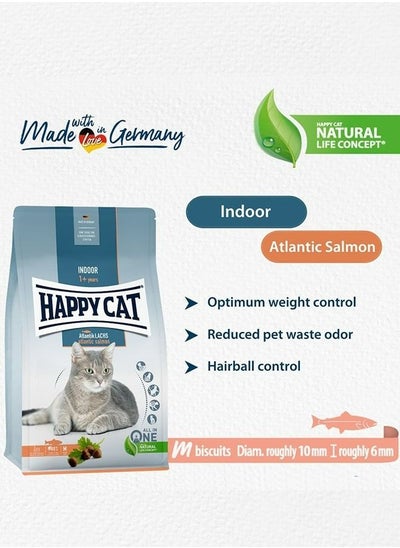 Buy 300 g Super Premium Indoor Atlantic Salmon help control optimum weight and reduce pet waste odor with hairball control for adult choosy indoor cats in UAE