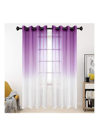 Buy ‎ Luxury Voile Gradient Colours Curtains With Steel Grommets 1 Piece in Egypt