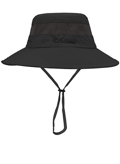اشتري Fishing Hats for Men Women Wide Brim Mens Summer Sun Hats Bucket Cap Outdoor Black 1 Top في السعودية