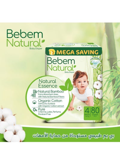 Buy Natural Baby diaper Mega Size 4 Maxi 80 Piece in Egypt