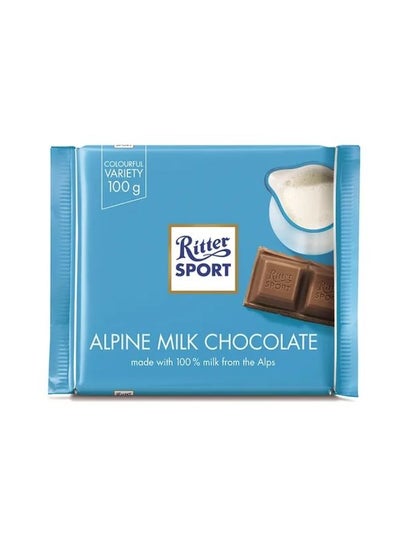 Buy Ritter Sport Alpine Milk Chocolate Bar 100g in UAE
