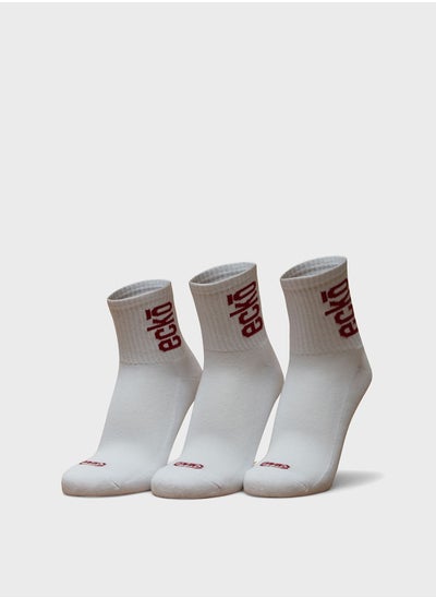 Buy 3 Pack Logo Ankle Socks in UAE