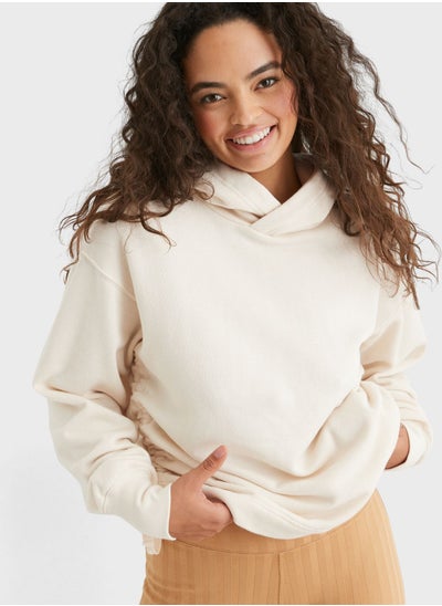 Buy Ruched Cuff Sleeve Hoodie in UAE