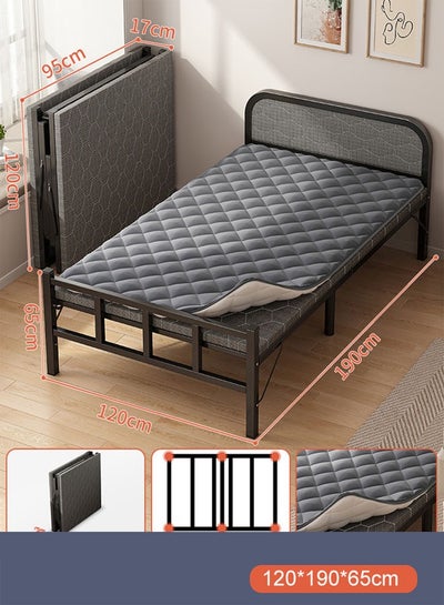 اشتري Portable Foldaway household Simple Bed companion with Ice Silk Matress 120 cm في الامارات