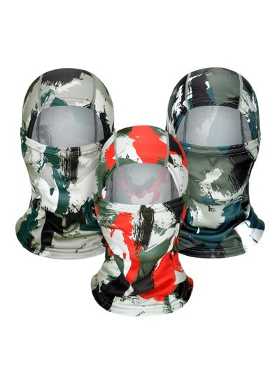 Buy Balaclava Face Mask, 3 Pieces Sun Protection Camo Ski Mask Breathable Full Face Covering for Men Women Outdoor Motorcycle Cycling Running Riding in UAE