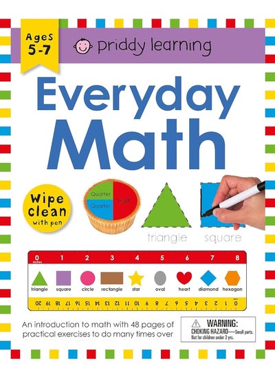 Buy Priddy Books Us Wipe Clean Workbook: Everyday Math: Ages 5-7; wipe-clean with pen in UAE